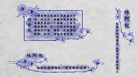 中国风青花扎染水墨信息框人名条AE模板