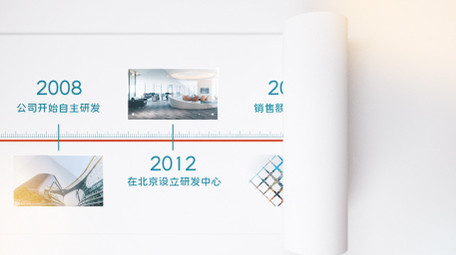 简洁卷轴企业历程时间轴发展图文AE模板