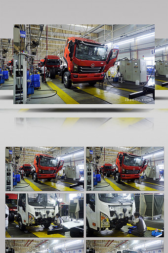4K实拍汽车工厂制造卡车图片