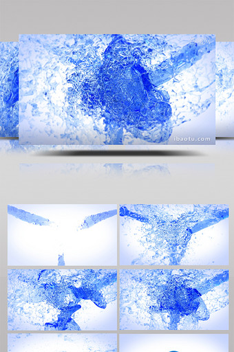 蓝色液体水流动特效地球视频片头AE模板图片