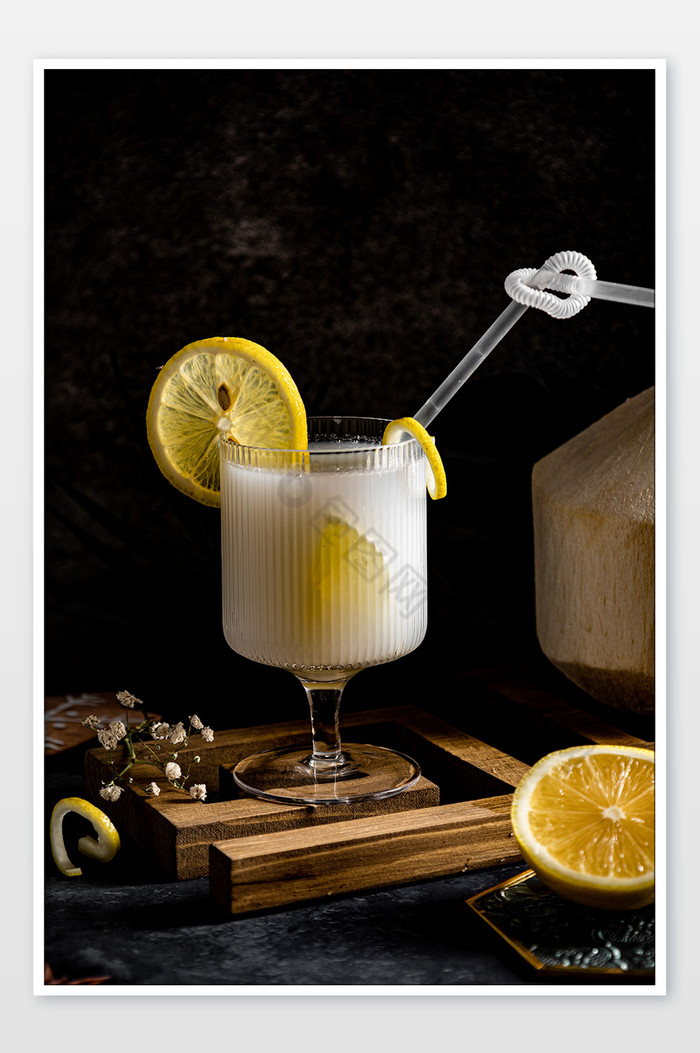椰汁 夏日常见水果 新鲜柠檬片 高清图图片图片