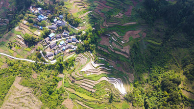 4K航拍<strong>乡村</strong>梯田农田农业农村耕地