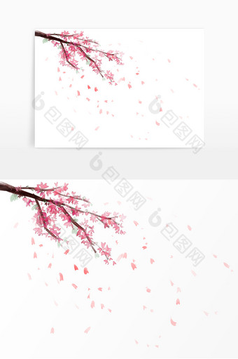 桃花花朵花瓣边框图片