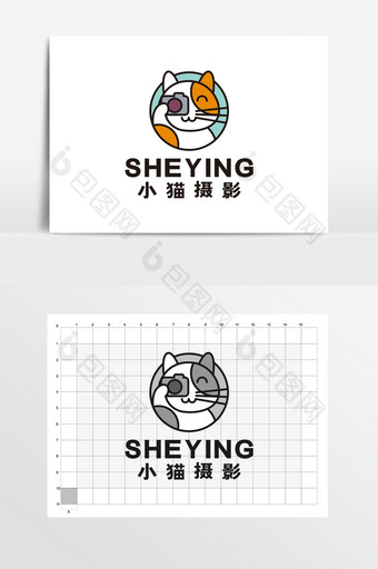 小猫摄影工作室影视传媒LOGO标志VI图片