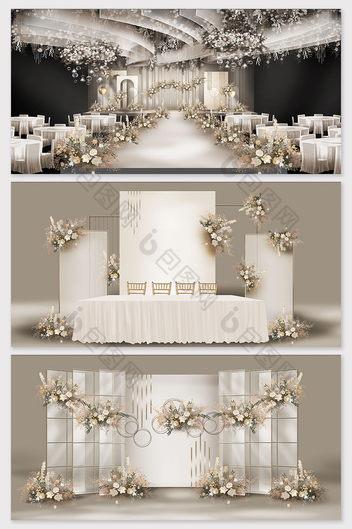 香槟金色梦幻风格婚礼效果图图片图片