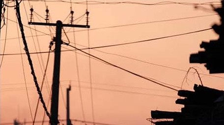 写意<strong>乡村</strong>美景电线杆农村傍晚农舍民房