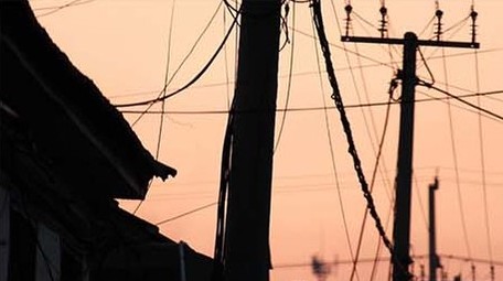 写意<strong>乡村</strong>美景电线杆农村傍晚农舍民房