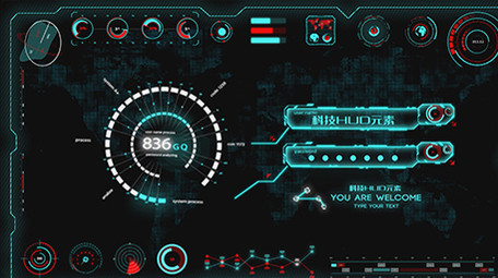 HUD元素科技图文AE模板