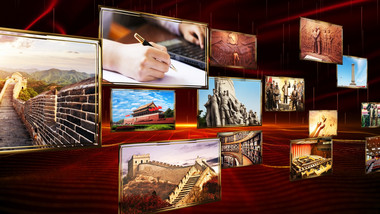 建党100周年照片墙AE模板