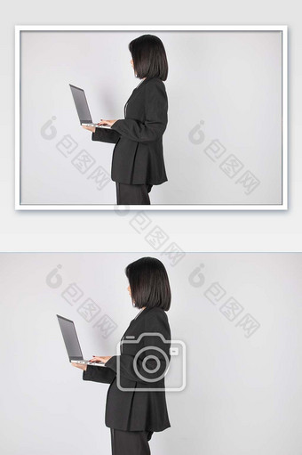 笔记本电脑办公的女孩图片