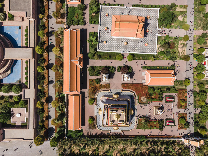 洛阳白马寺建筑航拍图图片