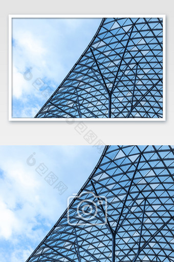 大气现代钢架构蓝天建筑图片