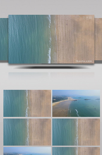 4K航拍大海沙滩海浪阳光海风图片