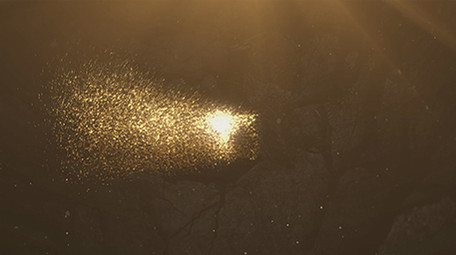 金色粒子LOGO片头PR模板