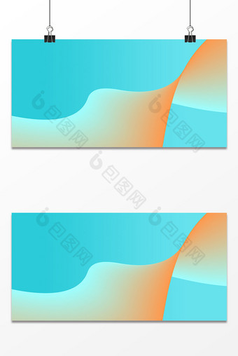 蓝色底色橙色流体渐变减淡背景图片