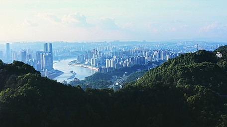 4k大气航拍重庆长江两岸风光城市天际线