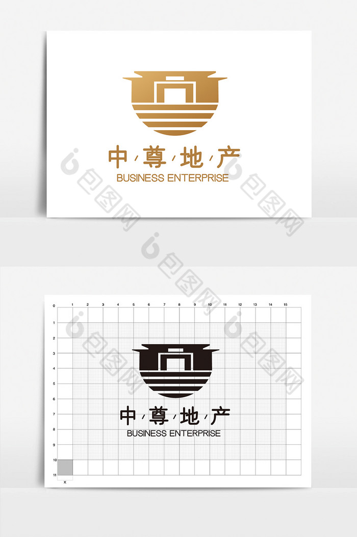 中式建筑图形房地产行业型logoVI图片图片