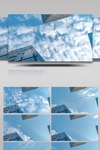 4K震撼唯美云层延时城市高楼蓝天白云图片
