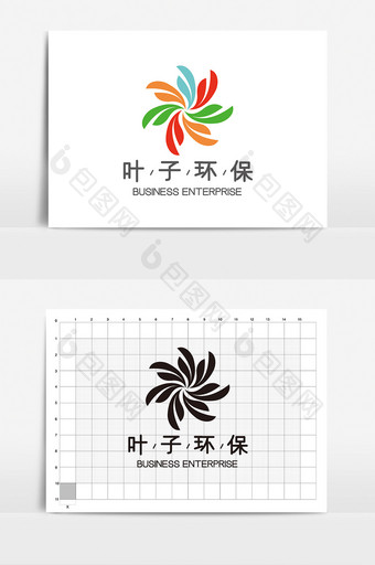 简约大气时尚叶子图形通用型logoVI图片