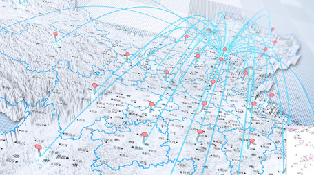 大气中国地图辐射全国企业图文宣传AE模板