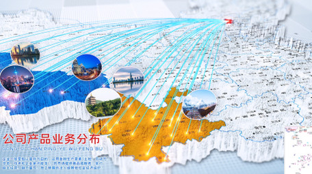 大气中国地图辐射全国企业图文宣传AE模板