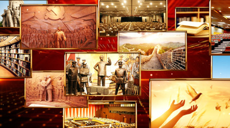 党的发展史历史回顾照片墙（无文字版）