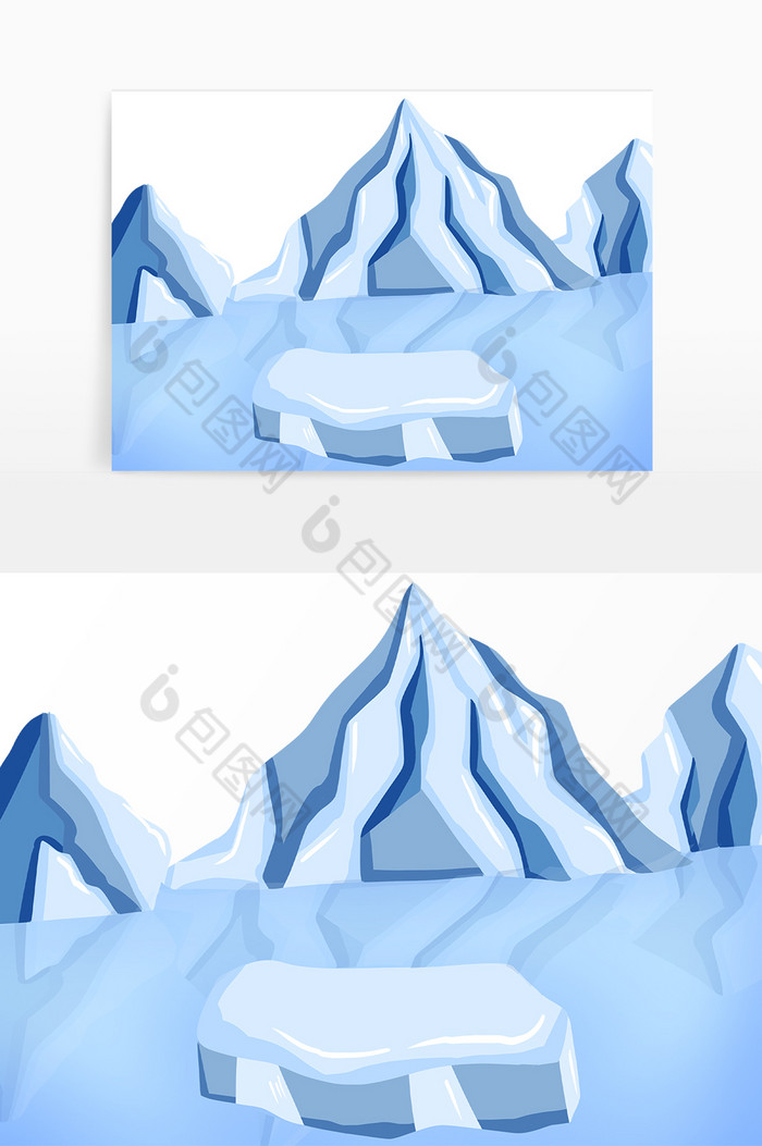 冰山融化冰川冰河