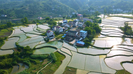 4K航拍最美乡村农田农村风貌