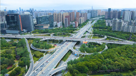 4K航拍四川成都天府立交