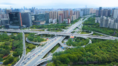 4K航拍四川成都天府立交