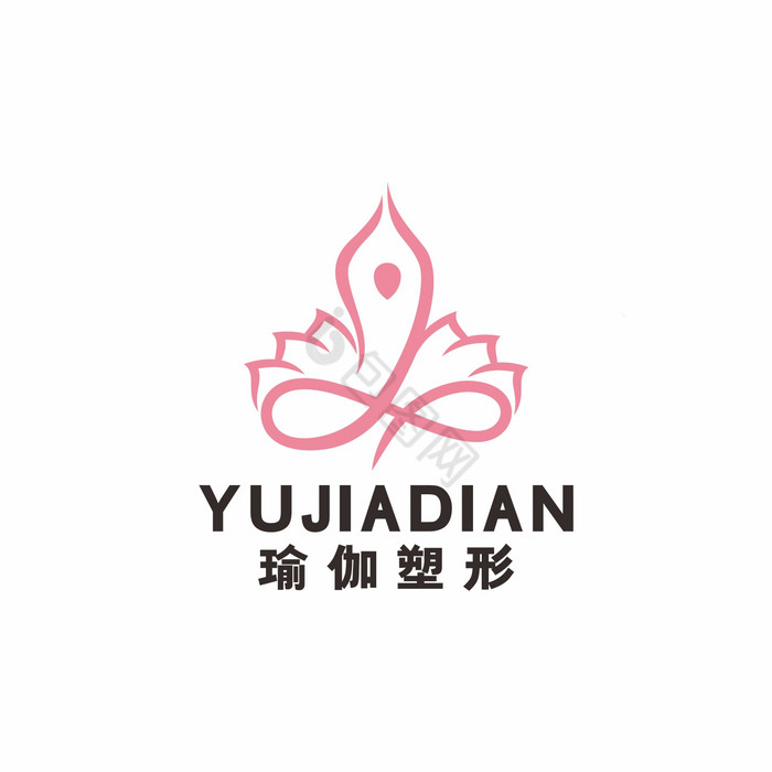 瑜伽瘦身塑身莲花美容LOGO标志VI