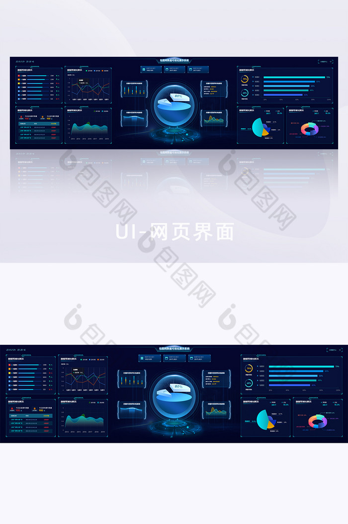 深色科技感酷炫数据可视化超级大屏图片图片