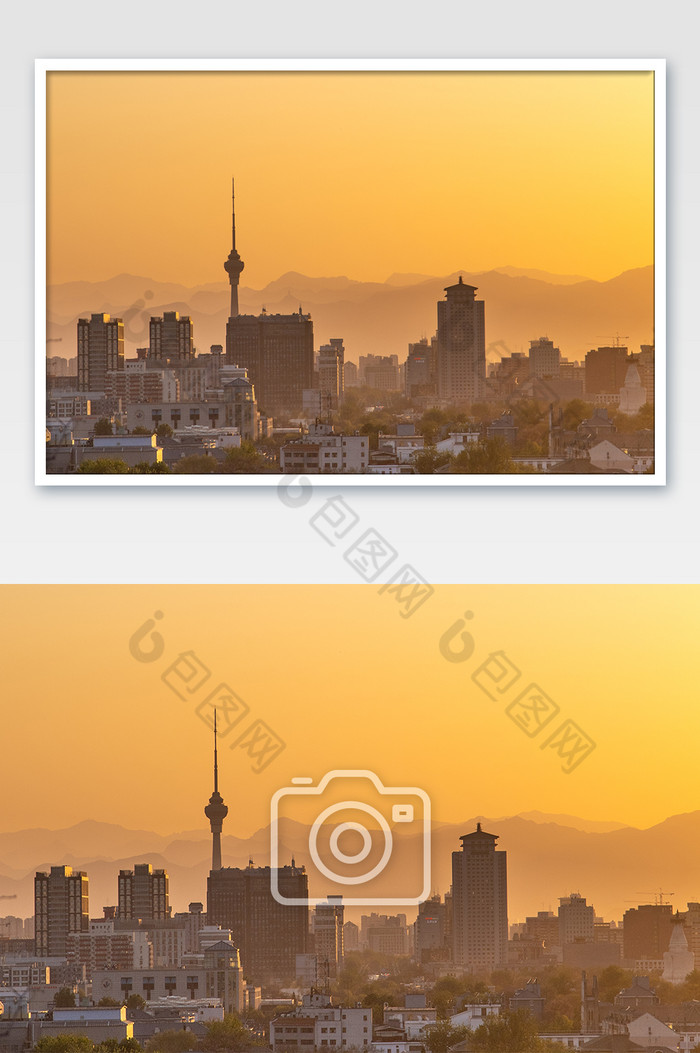 北京的地标景山公园环式风景的建筑摄影图片图片