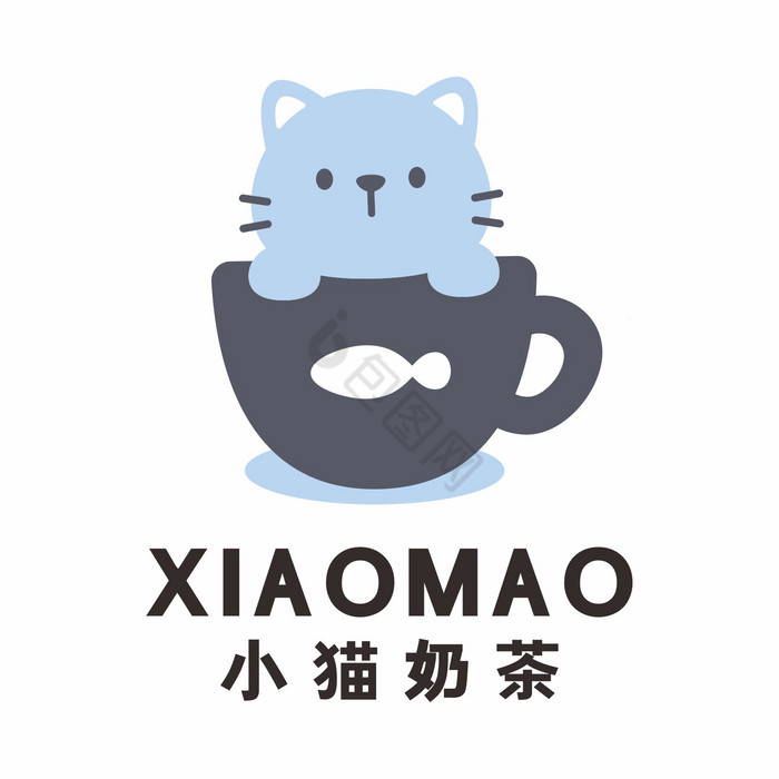 小猫咖啡厅咖啡馆奶茶LOGO标志VI