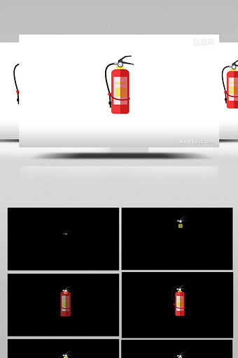 简约扁平画风消防用品类泡沫灭火器mg动画图片