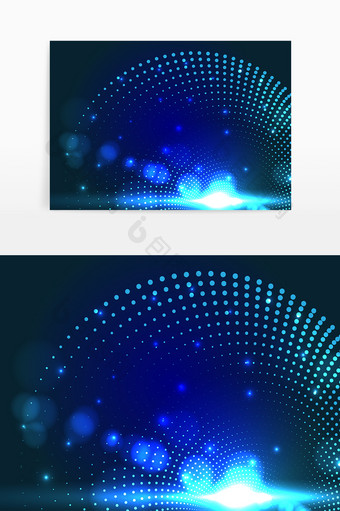 蓝色科技炫彩光点矢量图图片