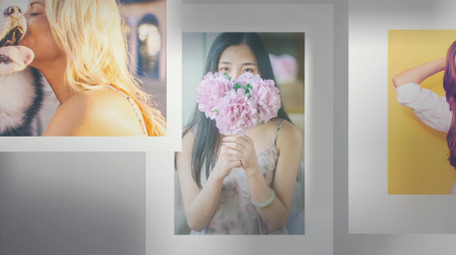 照片墙飞入动画LOGO片头AE模板