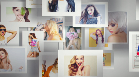 照片墙飞入动画LOGO片头AE模板