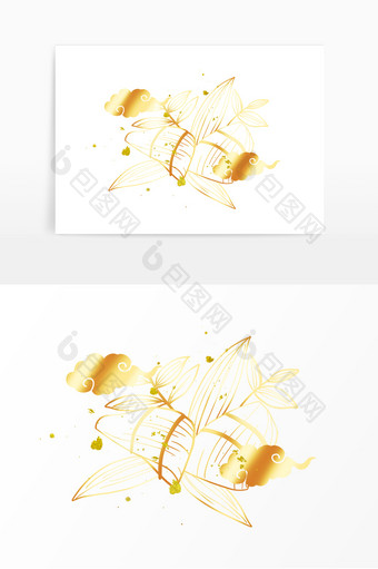 金色端午节粽子美食图片