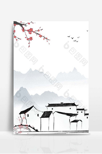 中国风水墨元素背景古风图片