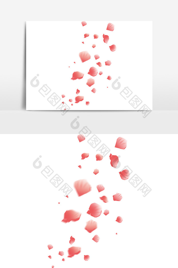 漂浮的鲜花玫瑰花瓣插画图片图片