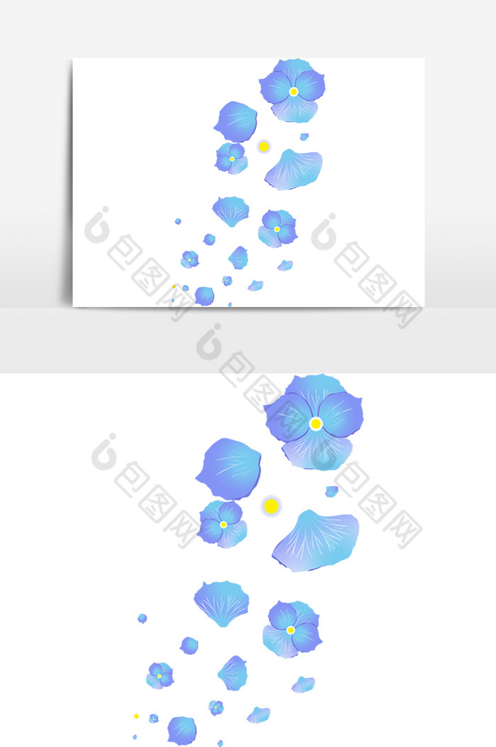 漂浮的鲜花花瓣插画图片图片