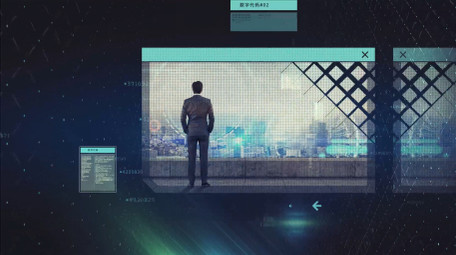 网格空间数字科技图文幻灯片展示AE模板