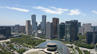 城市<strong>地标</strong>大气<strong>杭州</strong>钱江新城CBD4K航拍