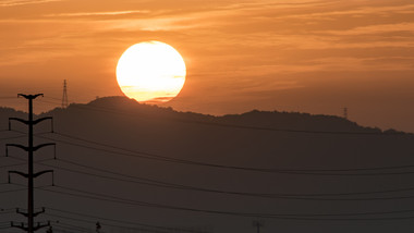 风光山区<strong>日落</strong>特写延时摄影