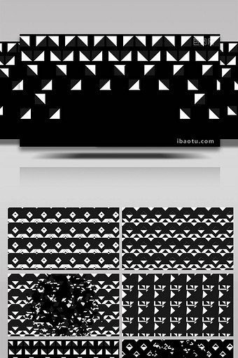 动感黑白几何简约视频背景AE模板图片