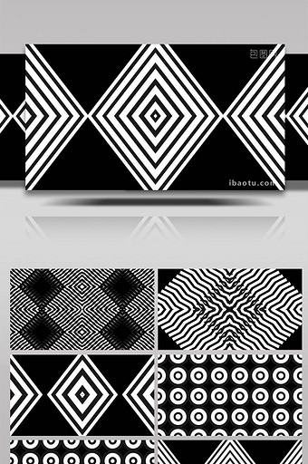 节奏感黑白简约几何背景视频AE模板图片