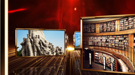 建党100周年党政照片开场片头AE模板