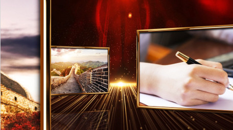 建党100周年党政照片开场片头AE模板