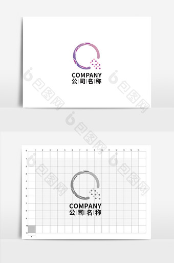 创意紫色Q字母logo图片